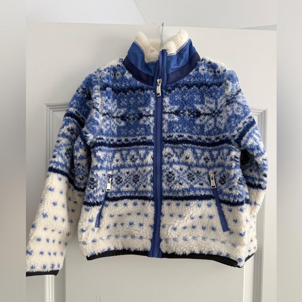 Polo Ralph Lauren Kids Nordic Blue and Cream Fleece Jacket